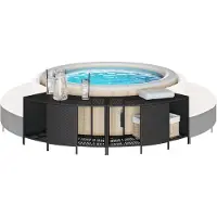 vidaXL Möbel Outdoor-Regale für Whirlpool 2 Stk. Schwarz Poly Rattan 365620