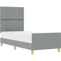vidaXL Bettgestell mit Kopfteil Hellgrau 80 x 200 cm Stoff