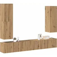 vidaXL "Rabatt" 4-tlg. TV-Schrank-Set - Hängend Wohnwand Modern - Wandmontage Artisan-Eiche Holzwerkstoff - TV-Schränke CC12273