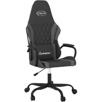 Syfax Gaming-Stuhl mit Massagefunktion Schwarz und Grau Kunstleder