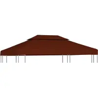 Syfax Pavillon-Dachplane mit Kaminabzug 310 g/m² 4x3 m Terrakotta