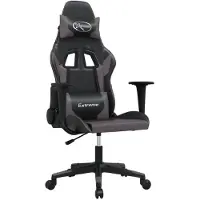 Syfax Gaming-Stuhl mit Massagefunktion Schwarz und Grau Kunstleder
