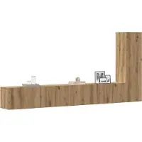 vidaXL "Rabatt" 3-tlg. TV-Schrank-Set - Hängend Wohnwand Modern - Wandmontage Artisan-Eiche Holzwerkstoff - TV-Schränke CC12278