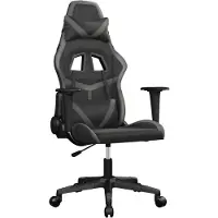 Syfax Gaming-Stuhl mit Massagefunktion Schwarz und Grau Kunstleder