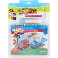 Toi-Toys Fahrzeuge Wassermalbuch mit Wasserstift und vier Entdeckerszenen zum