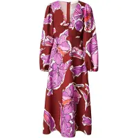 Rich & royal Maxikleid aus Leinen-Mix, Allover Blumenprint
