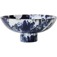 HK Living - Servierschale mit Fuß, Ø 26 cm, indigo