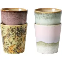 HK Living - 70's Kaffeebecher 230 ml, serendipity (4er-Set)