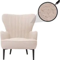 Mendler Lounge-Sessel HWC-K37, Cocktail-/Ohrensessel Polsterstuhl Retro Vintage Stoff Chenille (500g/m2) Öko