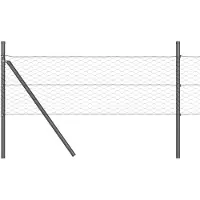vidaXL Bodenmontierter Sechseckzaun 10 x 0,8 m PVC-beschichteter Stahl