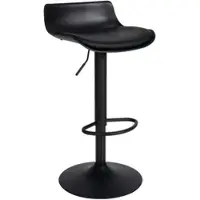 DELUKE Barhocker höhenverstellbar Schwarz JUTO - Kunstleder, 68,5-94x43x44cm | Barhocker mit Lehne Tresenhocker Barstuhl Küchenhocker Thekenhocker