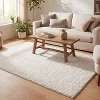NATURL. Teppich Hochflor - Lofty Creme Weiß 160x230 cm