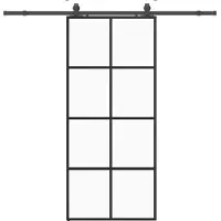 Syfax Schiebetür mit Beschlag Schwarz 90x205 cm ESG-Glas