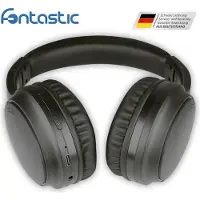 Fontastic Tonic On-Ear Kopfhörer, Drahtlos, ANC, Extra Bass, Mikrofon, schwarz, bis zu 40 Std. Akku