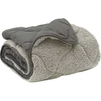 vidaXL Winterbettdecke Gepolstert Hellgrau 135 x 200 cm