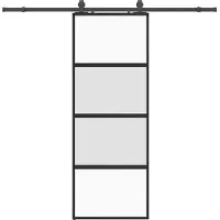 Syfax Schiebetür mit Beschlag Schwarz 76x205 cm Hartglas