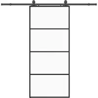 Syfax Schiebetür mit Beschlag Schwarz 90x205 cm ESG-Glas