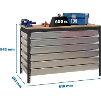 Simon Rack SIMONWORK BT5 BOX6 900 ANTRACITE/MADEIRA Werkbank ohne Parafuses