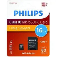 Philips Micro-SDHC-Card 16GB Class 10, UHS-I U1, incl. Adapter
