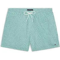 Tommy Hilfiger Medium Drawstring Print Swim Trunk Mini H Geo Artic Aqua Größe: S | Badehosen Outlet | Herren | Cyan