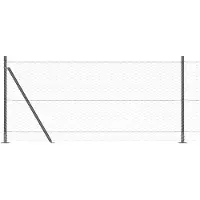 vidaXL Sechseckzaun mit Betonsockel 10 x 0,8 m PVC-beschichteter Stahl