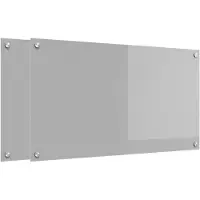 vidaXL Küchenrückwand 2 stk. Hellgrau 90 x 50 cm Gehärtetes Glas