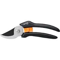 Fiskars Solid Bypass-Gartenschere P121, Bypass, Kunststoff, Schwarz, Stahl, Schwarz/Edelstahl, 192 mm