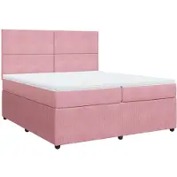 Syfax Boxspringbett mit Matratze Rosa 200x200 cm Samt