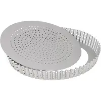 Patisse Tarte-/Quicheform mit Lochboden, Silber - Durchmesser ca. 24cm - 03572