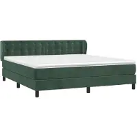 Syfax Boxspringbett mit Matratze Dunkelgrün 160x200 cm Samt