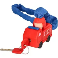 Fischer Fahrrad Fischer Kinderschloss Fahrrad Feuerwehr CK65/28 65 cm x Ø 3,8 mm rot/blau