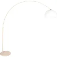 Steinhauer Bogenlampe Sparkled Light creme mit weißem Kugelschirm Ø 45cm