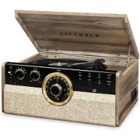 Victrola VTA-270B-FNT-INT Empire Mid-Century Modern Bluetooth Record Player