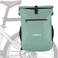 Wiltec Gepäckträgertasche grün, Fahrradtasche Rucksack 20 l Stauraum, Gepäcktasche mit Laptopfach, wasserresistente Fahrrad Tasche