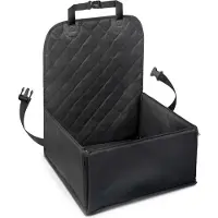 Fudajo Wiltec Autositz für kleine bis mittlere Hunde 100x45 cm mit Sicherheitsgurt, Hundesitz für Vordersitz und Rücksitz, Schwarz