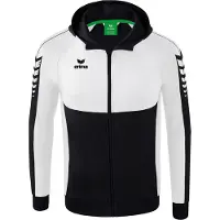 Erima Six Wings Trainingsjacke mit Kapuze Schwarz/Weiß - L
