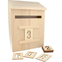 Artémio Adventskalender Holz 20x9,5x28 cm Briefkasten Dekorieren 14002293