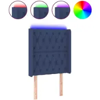 Syfax LED Kopfteil Blau 83x16x118/128 cm Stoff