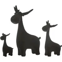 J-Line Set Von 3 Hirschen Velours Resin Schwarz