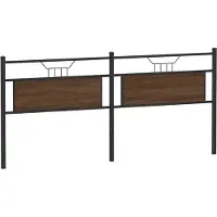 Syfax Ersatz-Kopfteil Braun Eichen-Optik 193 cm Holzwerkstoff und Stahl