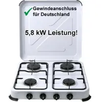 CAGO Camping Gaskocher Mobi 4-flammig weiß