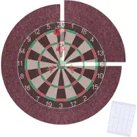 Relaxdays Dartscheibe Schutzring, 4-teilig, Ø 60 cm, Catchring aus Filz, Surround Board, Wand, inkl. Klebepads, bordeaux