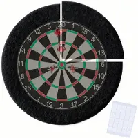 Relaxdays Dartscheibe Schutzring, 4-teilig, Ø 60 cm, Catchring aus Filz, Surround Board, Wand, inkl. Klebepads, schwarz