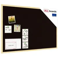 Allboards Schwarz Pinnwand mit Holz Rahmen 90x60cm Korktafel Korkwand Pinnwand Kork Schwarz Oberfläche