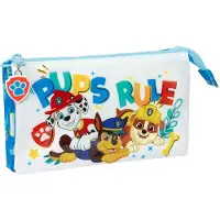 Safta Dreifaches Mehrzweck-Etui The Pups rule Blau 22 x 12 x 3 cm