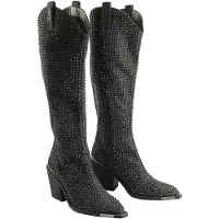 Buffalo Damen Elegante Stiefel West Boot Hi Glam 1221049 Schwarz