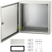 Vevor NEMA-Stahlgehäuse, 16 x 16 x 6\'\' NEMA 4X-Stahl-Schaltkasten, IP66 wasser- und staubdicht, elektrischer Anschlusskasten für den Außen-/Innenbereich, mit Montageplatte