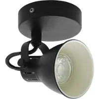 Eglo Deckenlampe Seras 1, 1 flammige Deckenleuchte Industrial,, Klassisch, Deckenstrahler aus Stahl, Wohnzimmerlampe, Küchenlampe, Spot mit GU10