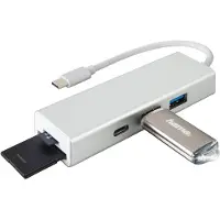 Hama Aluminium, USB 3.2 Gen 2 (3.1 Gen 2) Type-C, Silber, MicroSD (TransFlash), MicroSDHC, SD, SDHC, USB 3.2 Gen 2 (3.1 Gen 2) Type-A, USB 3.2 Gen 2 (3.1 Gen 2) Type-C, 230 mm, 140 mm