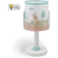 DALBER Tischlampe Loving Deer, weiß / opal, für Kinderzimmer, Kunststoff, Tischlampe